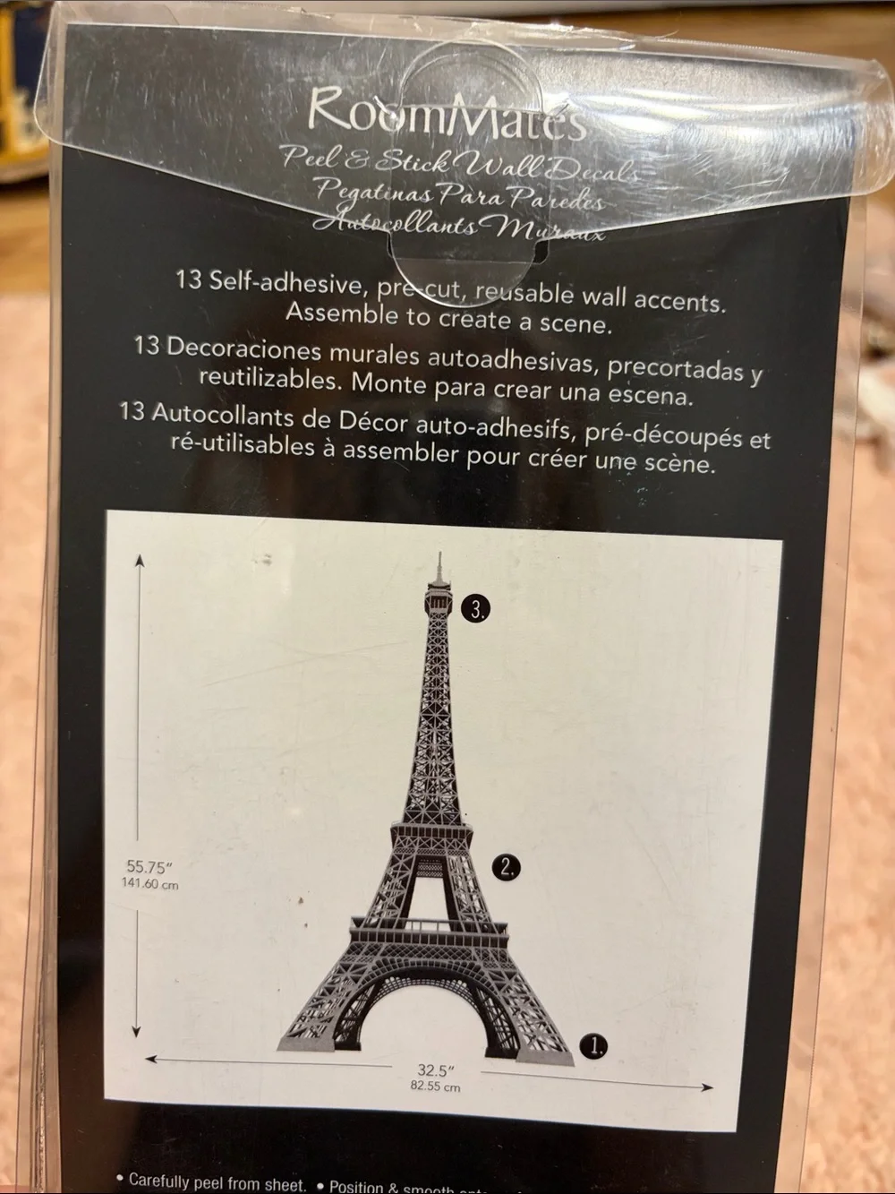 Paris RoomMates Wall Decals Peel Position And Smooth Eiffel Tower Postmark